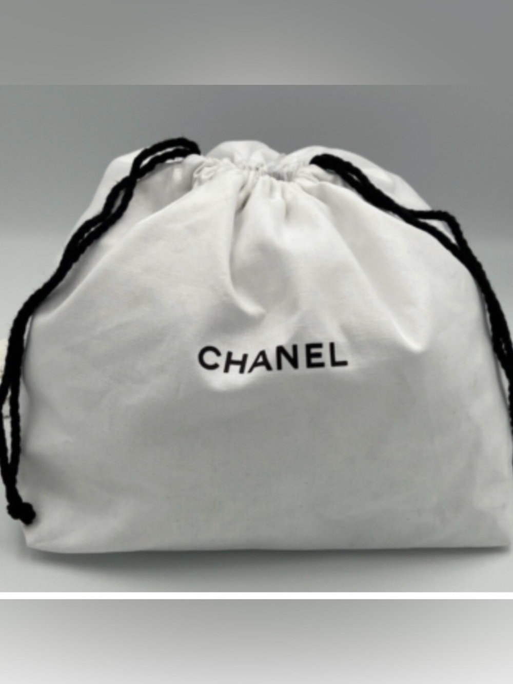 CHANEL White Drawstring Logo Dust Pouch - Picture 3 of 3